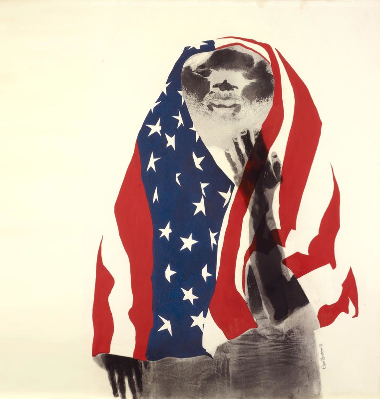 America the Beautiful, David Hammons, Lithograph and body print 