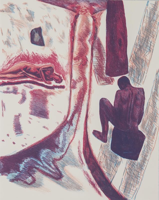 William Brice, Figures and Stream, 1966