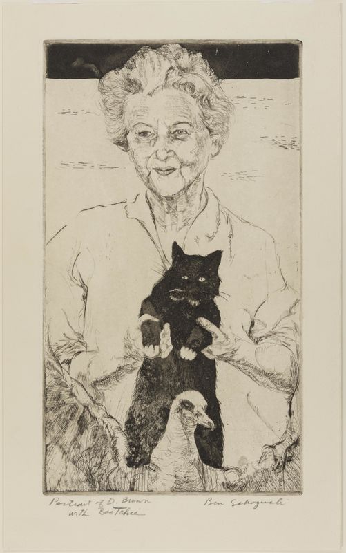 Ben Sakoguchi, Portrait of D. Brown with Bootchie, [n.d.]