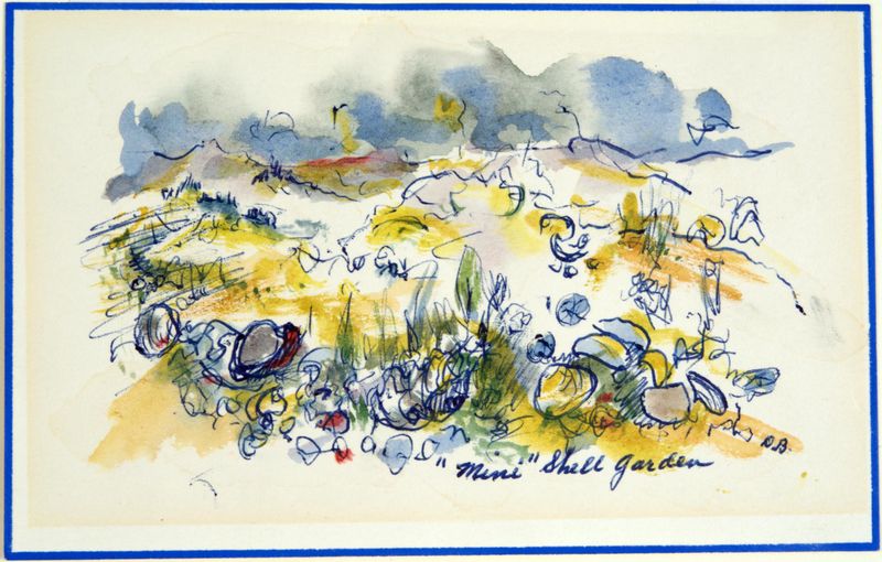 Dorothy Woodhead Brown, Butterfly and Mini Sand Garden; Mini Shell Garden, 1970
