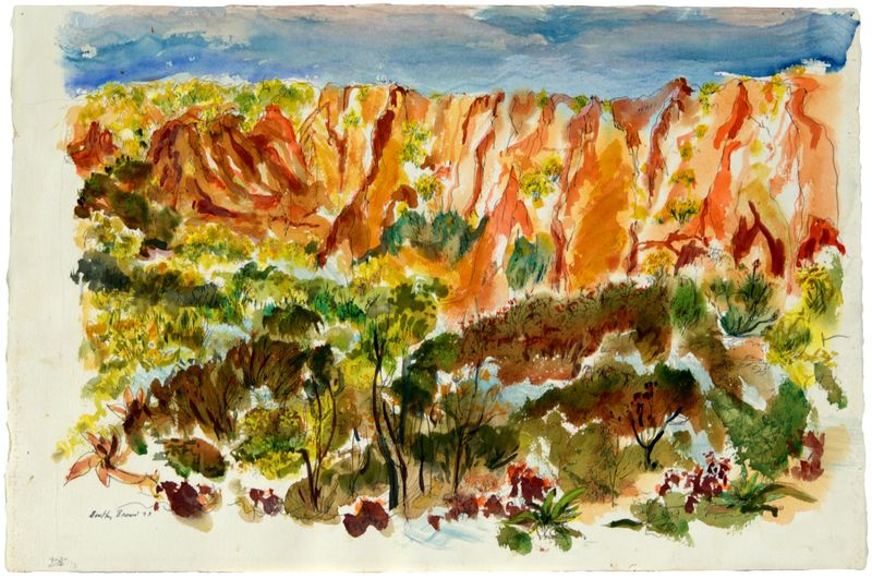 Dorothy Woodhead Brown, Trancas Landscape - Cliffs, 1973