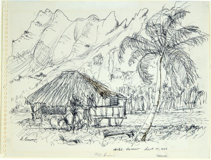 Dorothy Woodhead Brown, Beach at Aimeo, 1966