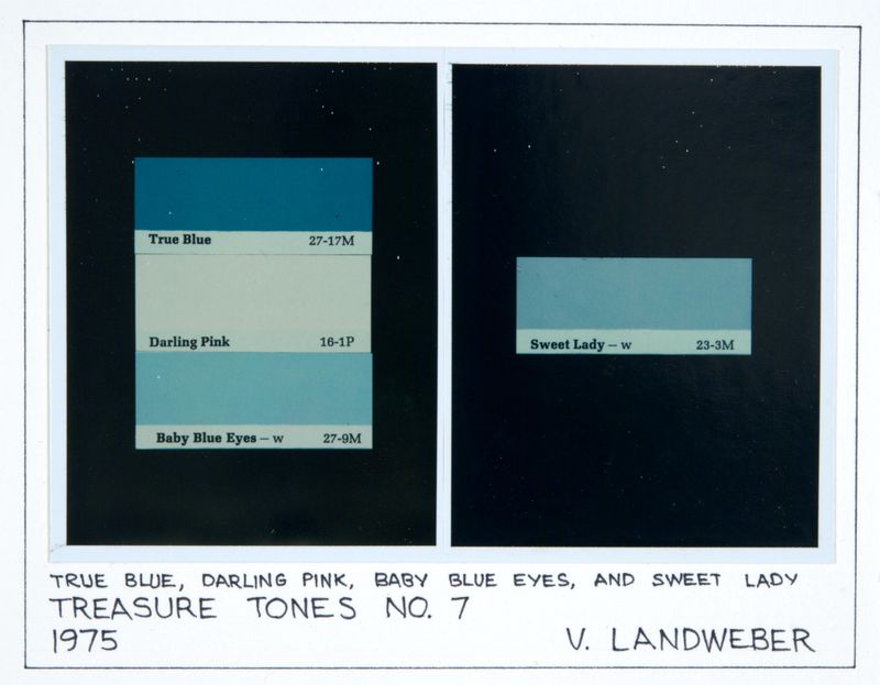 Victor Landweber, Treasure Tones No. 7: true Blue, Darling Pink, Baby Blue Eyes, and Sweet Lady, 1975