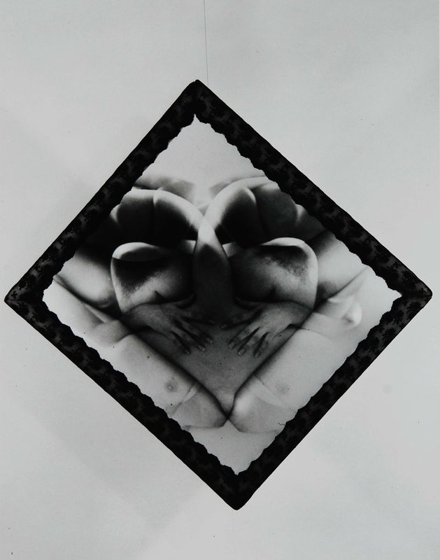 Ellen Brooks, Untitled (shaped canvas, black lace, foam), [n.d.]