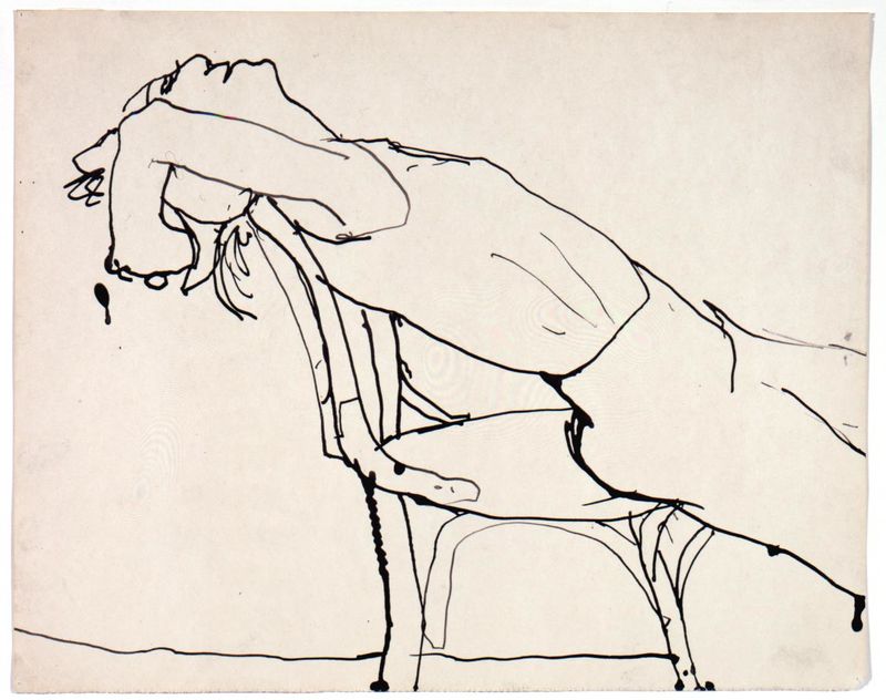 Richard Diebenkorn, Woman Leaning Back in Chair, 1963-1964