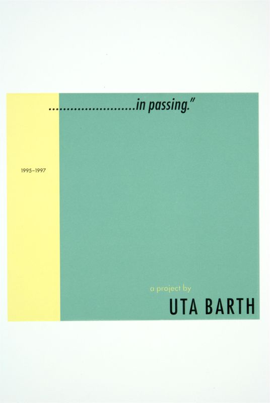 Uta Barth, Title page for ...in passing, 1997