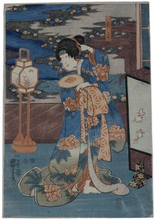 Utagawa Kuniyoshi, Actor as the courtesan Katsuragi, 1848-1858
