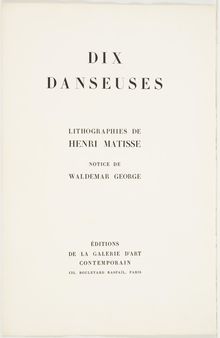 Henri Matisse, Dix Danseuses, n.d.