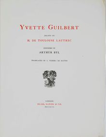 Henri de Toulouse-Lautrec, Yvette Guilbert (text accompanying portfolio), 1898