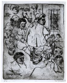 Enzo Frascione, Untitled (Peasant Scene), 1952