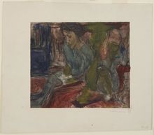 Ernst Ludwig Kirchner, Two People Seated near a Lamp, 1922