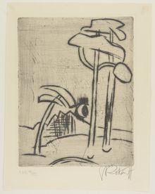 Karl Schmidt-Rottluff, Trees and Moon, 1923