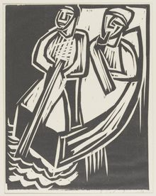 Karl Schmidt-Rottluff, Men in the Boat, 1924