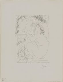 Pablo Picasso, Sculptor and Model Admiring a Scuplted Head, March 23, 1933