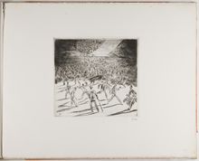 Willy Geiger, Die Zuschauer Drigen in die Arena zu einem feigen Stier, 1925