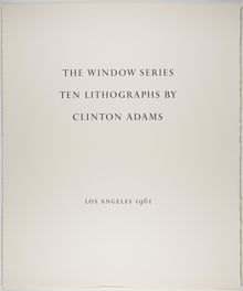 Clinton Adams, The Window Series, 1960