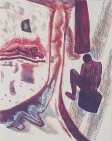 William Brice, Figures and Stream, 1966