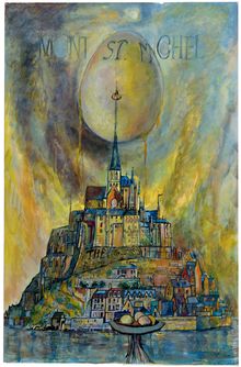 Dorothy Woodhead Brown, "Posteresque, Mont St. Michel", 1971