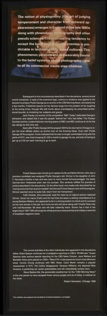 Robert Heinecken, 1984, A Case Study in Finding an Appropriate TV Newswoman (A CBS Docudrama in Words and Pictures), 1984