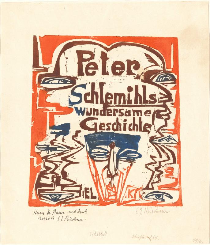 Ernst Ludwig Kirchner, Peter Schlemihls wundersame Geschichte (Peter Schlemihl's Wondrous Story, 1915), title page