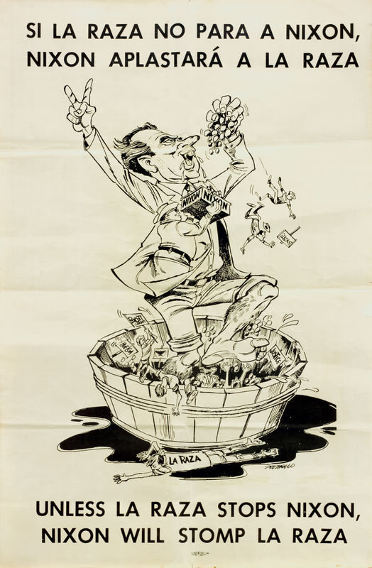 Si La Raza no para a Nixon, Nixon aplastará a La Raza, by Andrew Zermeno, 1968