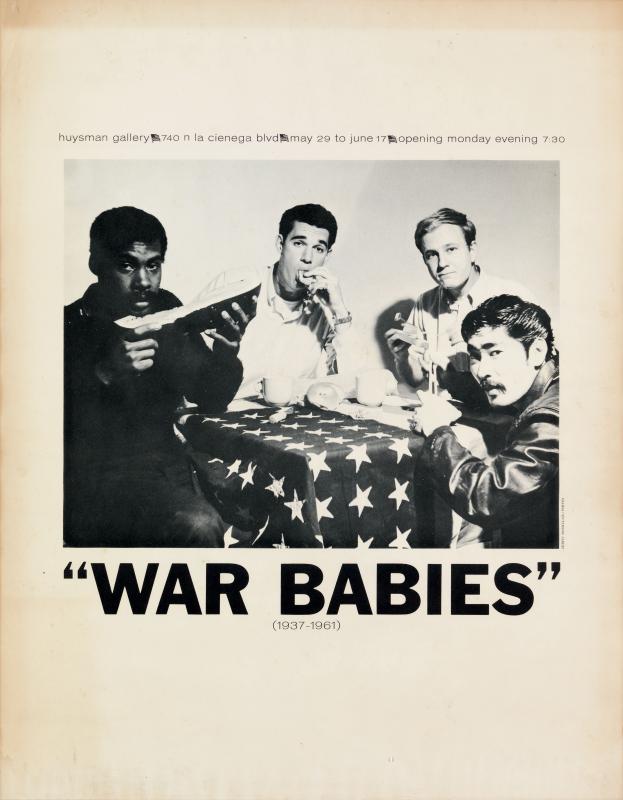 Poster for the "War Babies" exhibition at Huysman Gallery, Los Angeles, 1961