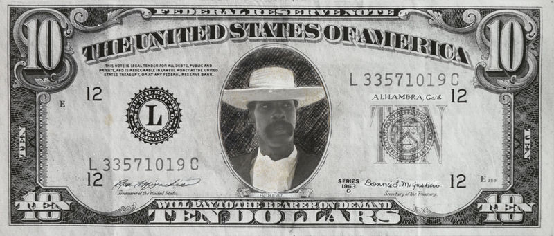 Ed Bereal, "Mr. President," print in the form of counterfeit money, 1960s