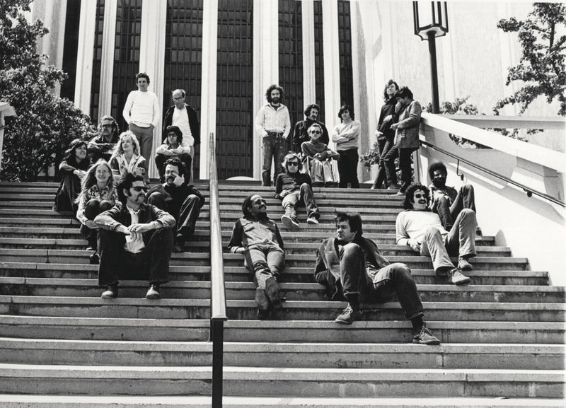 Group photograph of some of the artists in the exhibition 24 Young Artists at the Los Angeles County Museum of Art, 1971. 