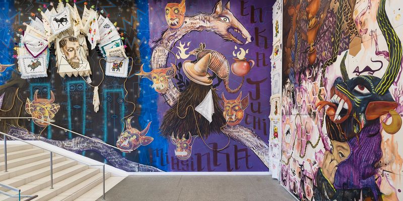 Installation image of a large mural