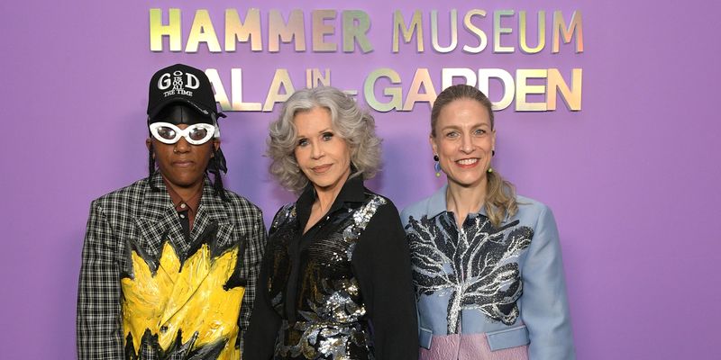 Zoë Ryan, Jane Fonda, Lauren Halsey at the 2025 Hammer Gala in the Garden