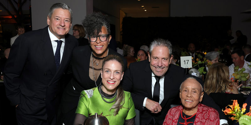 Ted Sarandos, Sandra Jackson-Dumont, Zoë Ryan, Darren Star, and Betye Saar at the 2026 Gala in the Garden