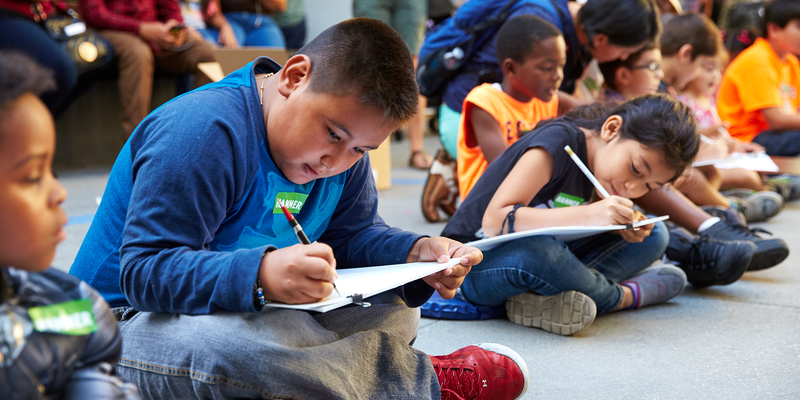 Students drawing