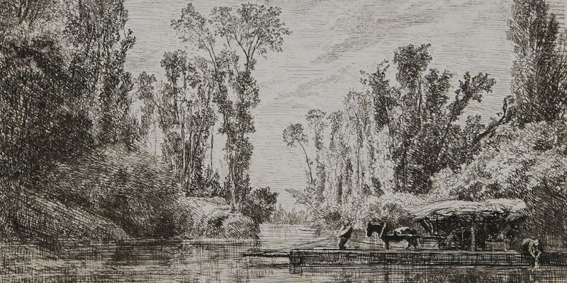 Charles-François Daubigny, The Ferry at Bezons (Le bac de Bezons), 1850.
