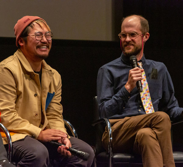 Daniel Kwan & Daniel Scheinert on stage at the Hammer Museum