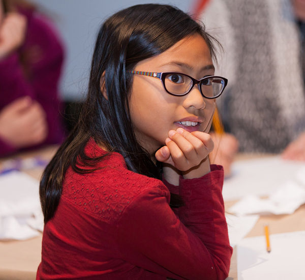 Girl wearing glasses