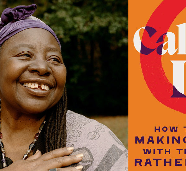 Headshot of Loretta Ross alongside her bookcover