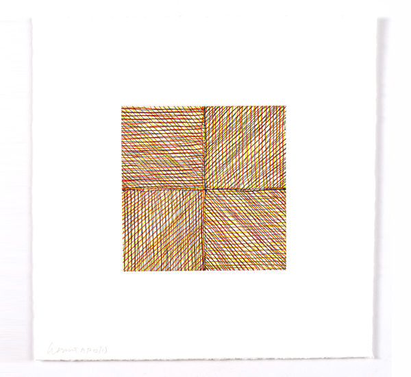 Abstract geometric drawing in primary colors