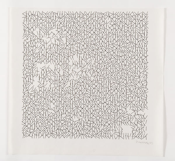 Abstract computer drawing with many small diagonal lines