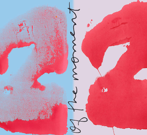 Detail view of a colorful paneled artwork