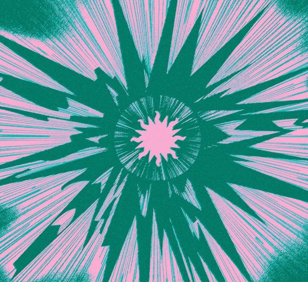 Green and pink starburst design
