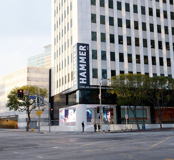 View of the exterior corner of the Hammer Museum