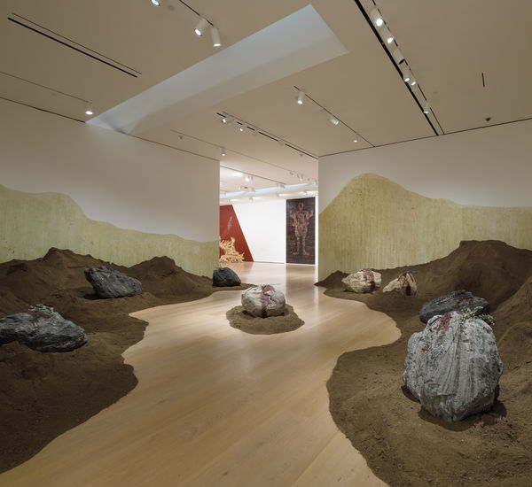 View of an exhibition in an art gallery