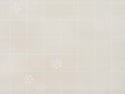 Light, neutral colored square grid with occasional flowers