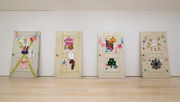Four hugely oversized doors decorated in the style of the seasons