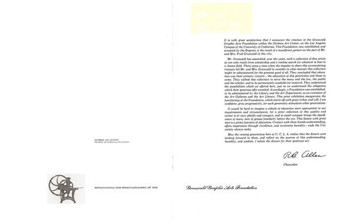 Digitized version of pages 1 and 2 from an Exhibition of Master Prints catalogue