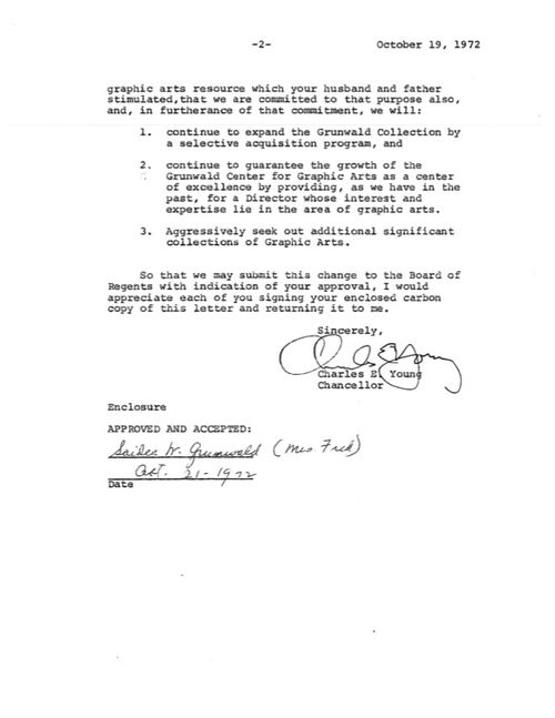 Digitized version of letter from Charles E. Young to Saidee Grunwald, Ernest Grunwald, and Lotte Talpis