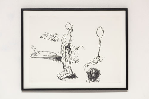 A sketch of two forms facing a third