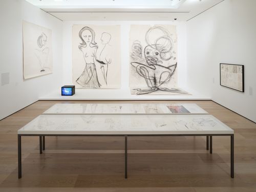 Installation view of 'Paul McCarthy: Head Space, Drawings 1963–2019' at the Hammer Museum