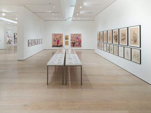Installation view of 'Paul McCarthy: Head Space, Drawings 1963–2019' at the Hammer Museum