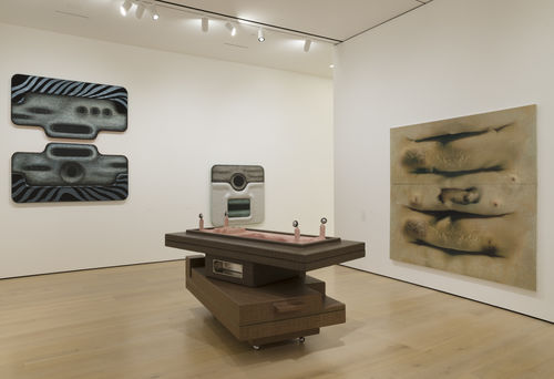 Install shot of 'Tishan Hsu: Liquid Circuit' at the Hammer Museum